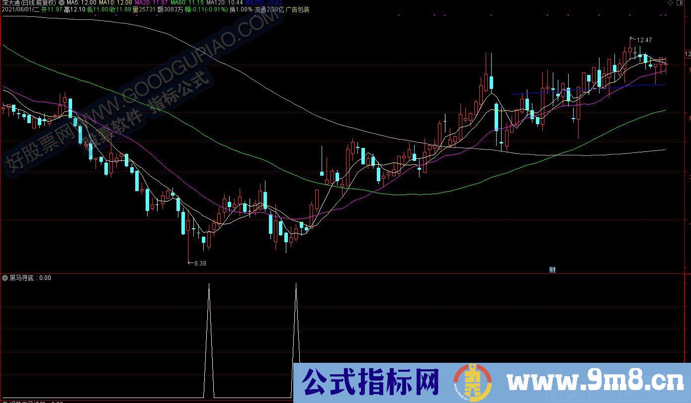 不错的指标 黑马趋势 黑马寻底 通达信副图/选股指标 源码 贴图