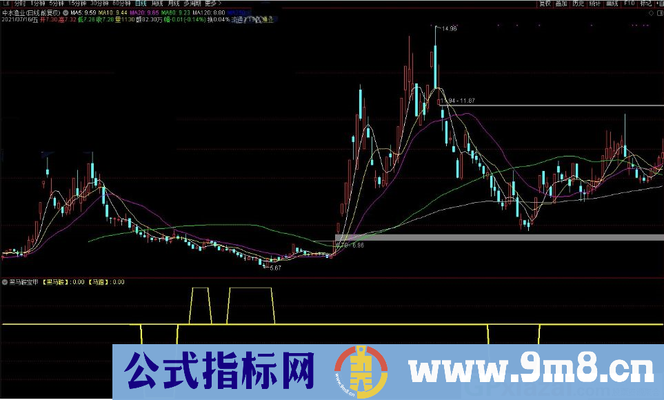 黑马鞍宝甲 短中长线指标 通达信副图指标 九毛八公式指标网