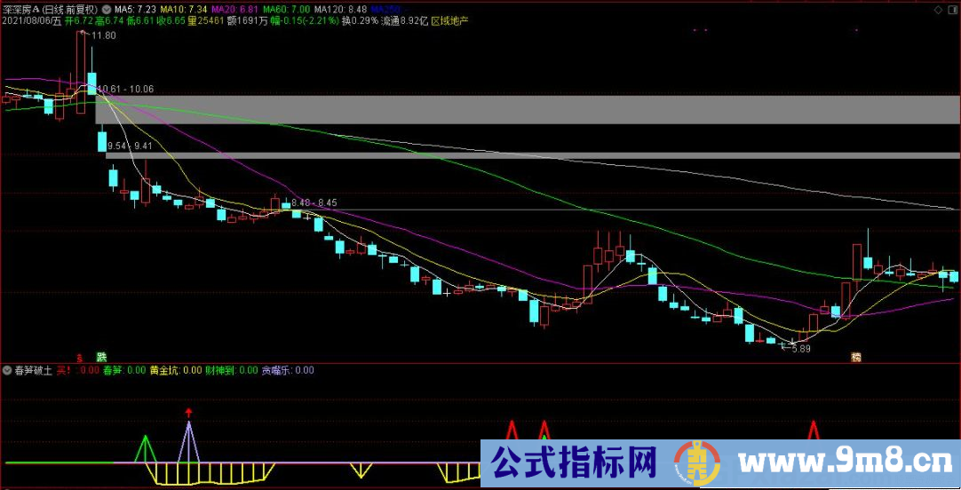 通达信春笋破土副图指标 各类抄底精华集合 源码 贴图
