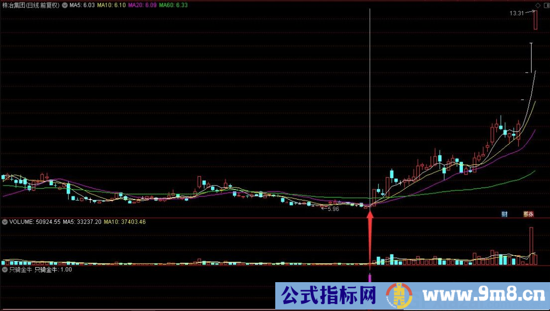 通达信只骑金牛升级版 低位启动抄底 源码 贴图