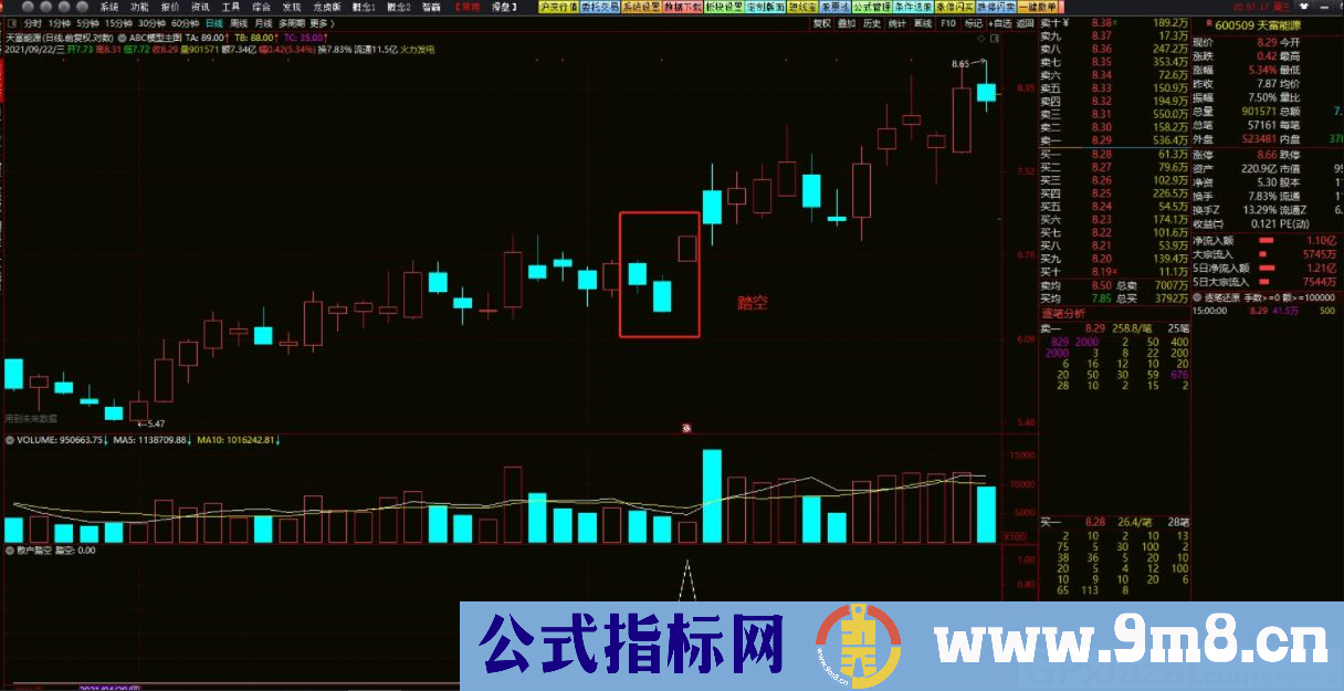 通达信散户踏空副图/选股指标 很简单的指标 源码 贴图