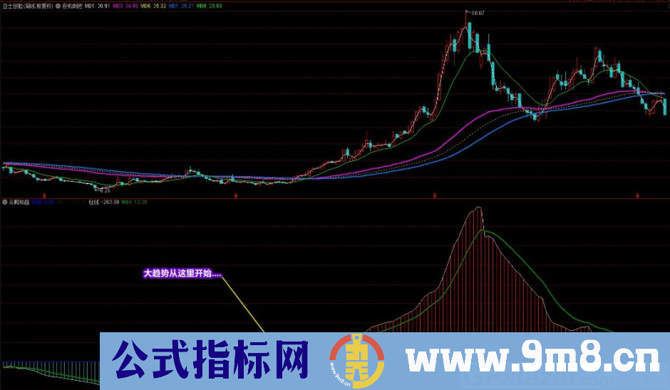 通达信廷进《云鹤知趋》副图指标 源码 贴图 无未来