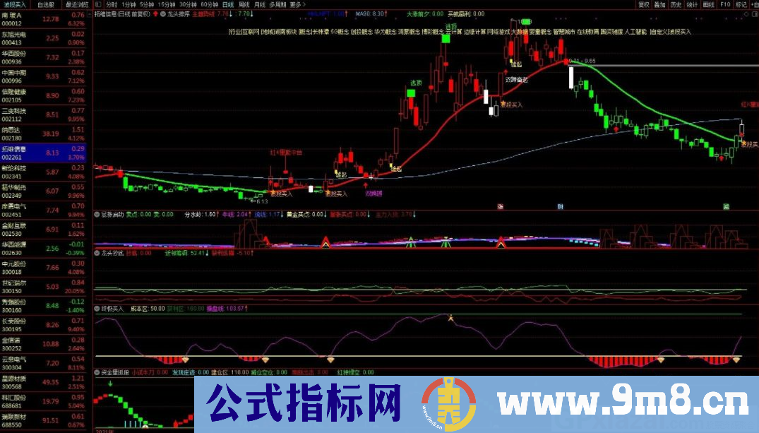 通达信龙头排序副图指标 源码 贴图 无未来