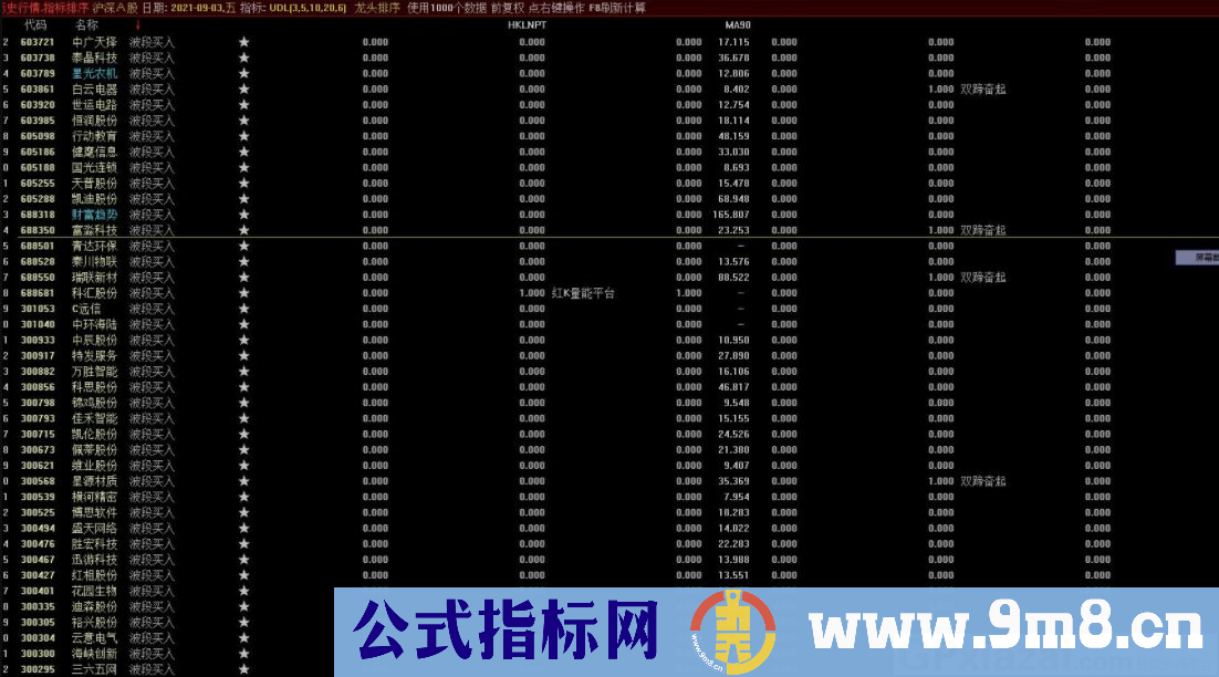 通达信龙头排序副图指标 源码 贴图 无未来