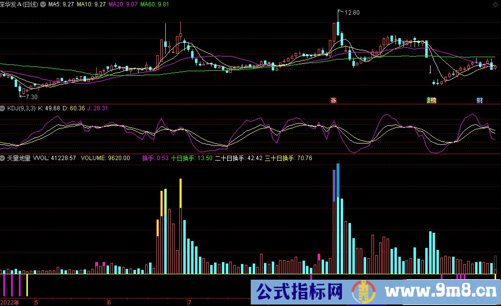 通达信天量地量副图指标 源码 贴图 指标说明