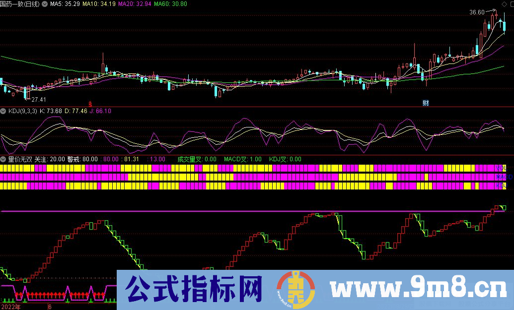 通达信量价无双副图指标 源码 贴图