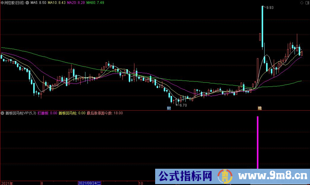 通达信打首板 首板回马枪VIP副图指标 源码 贴图