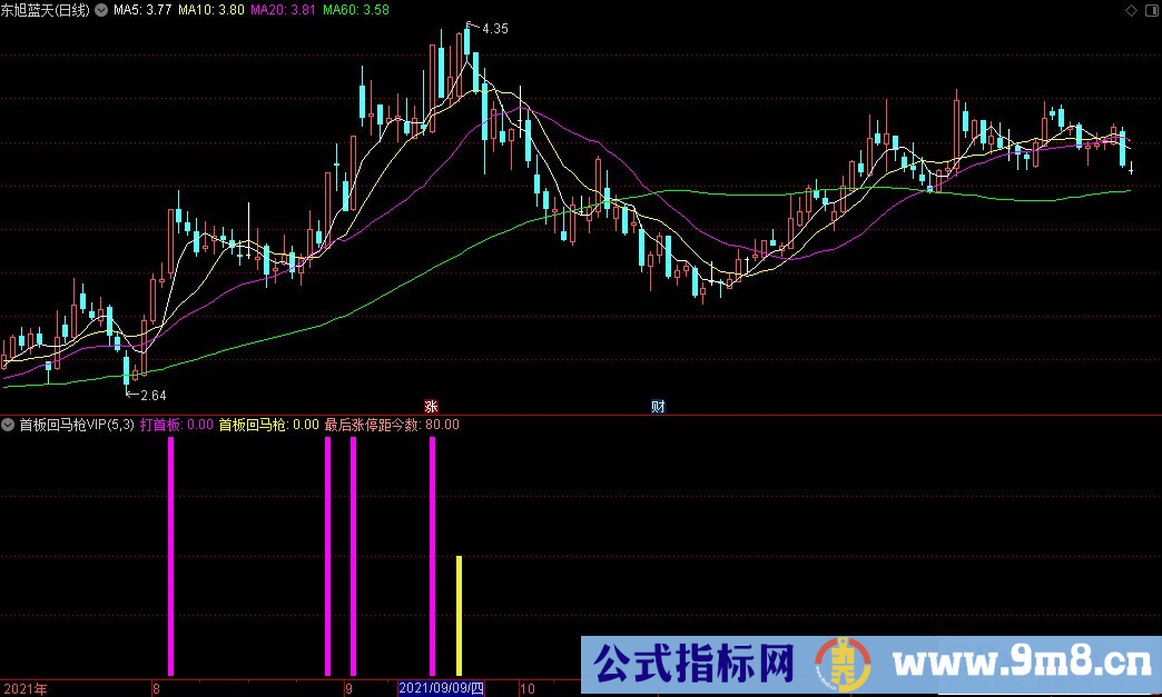 通达信打首板 首板回马枪VIP副图指标 源码 贴图