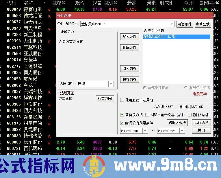 通达信【金钻天启2210】全新思路的超短线操作实战模式指标 副图/选股 九毛八公式指标网