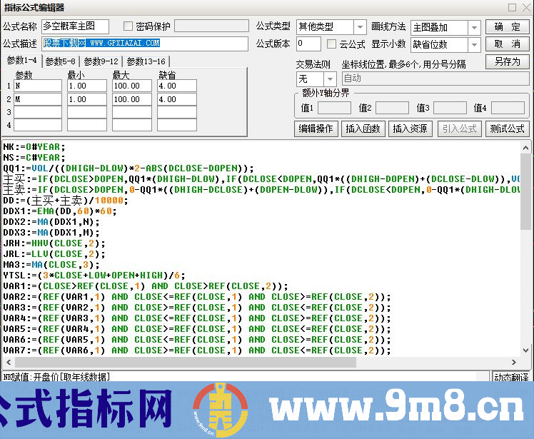 通达信多空概率主图指标 九毛八公式指标网 使用方法
