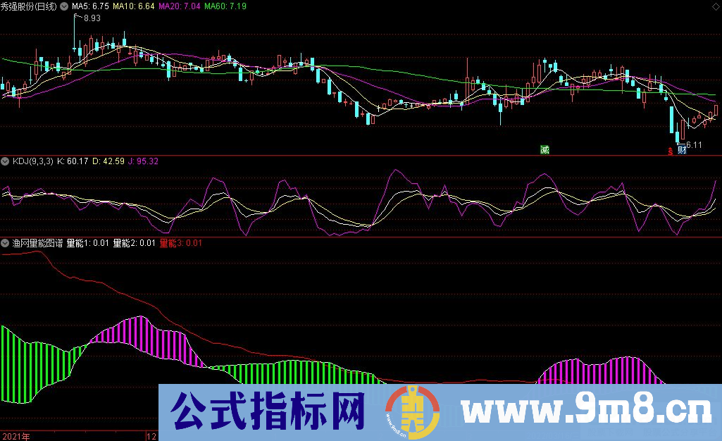 通达信渔网量能图谱副图指标 九毛八公式指标网