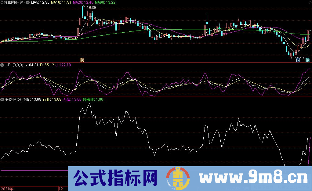 通达信领涨股副图指标 让你选好行业 选好行业内的龙头股 源码 贴图