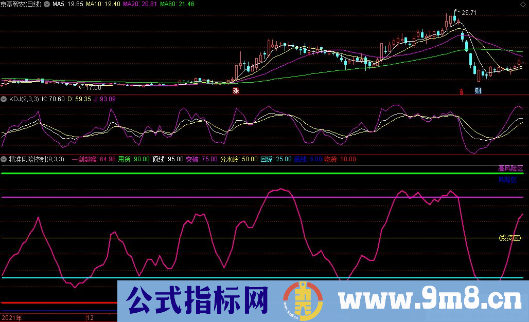 通达信精准风险控制副图指标 源码 贴图