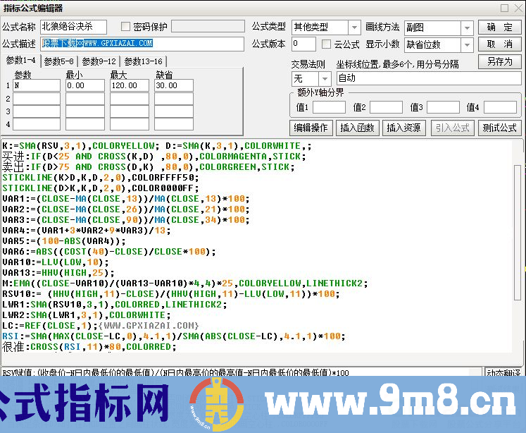 通达信北狼绝谷决杀副图指标 北狼系列指标 九毛八公式指标网