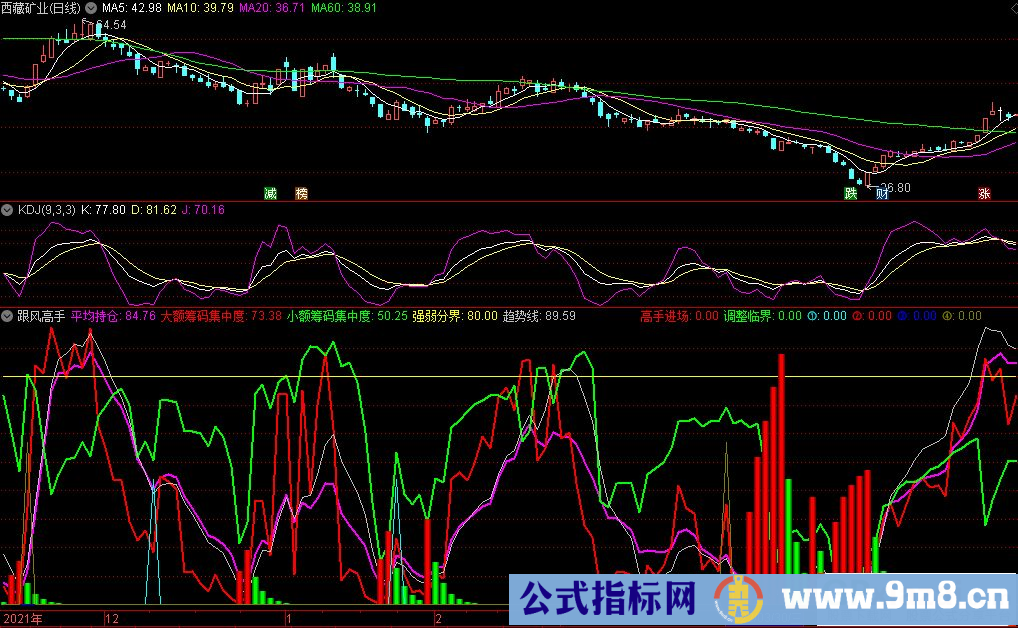 通达信跟风高手副图指标 源码 贴图