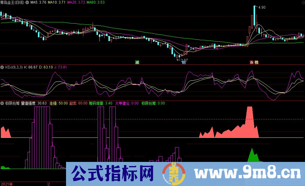 通达信极限抢筹指标 源码 贴图