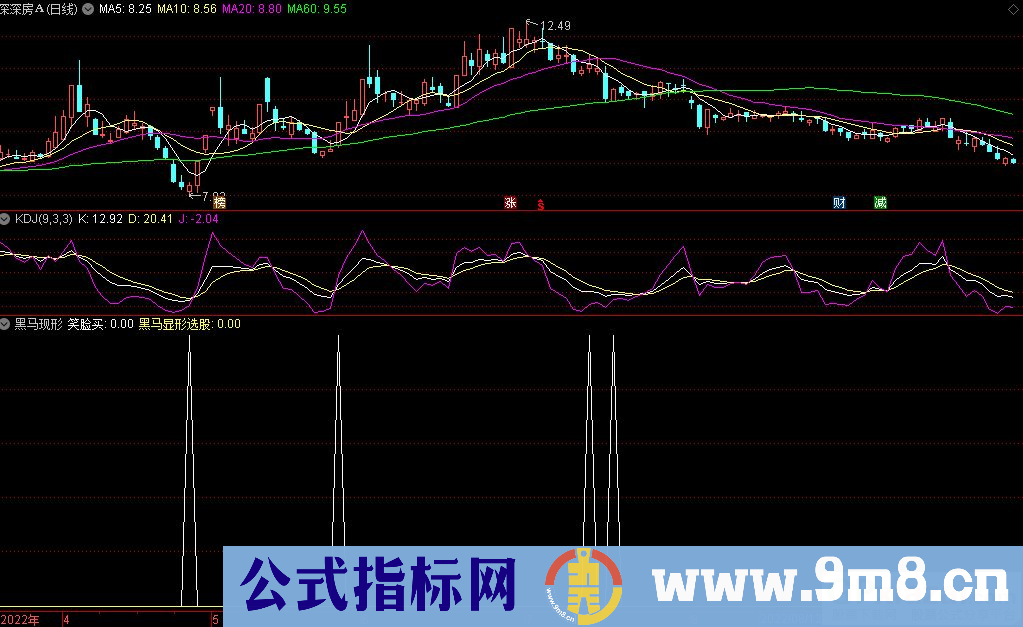 通达信黑马现形副图指标 源码 贴图