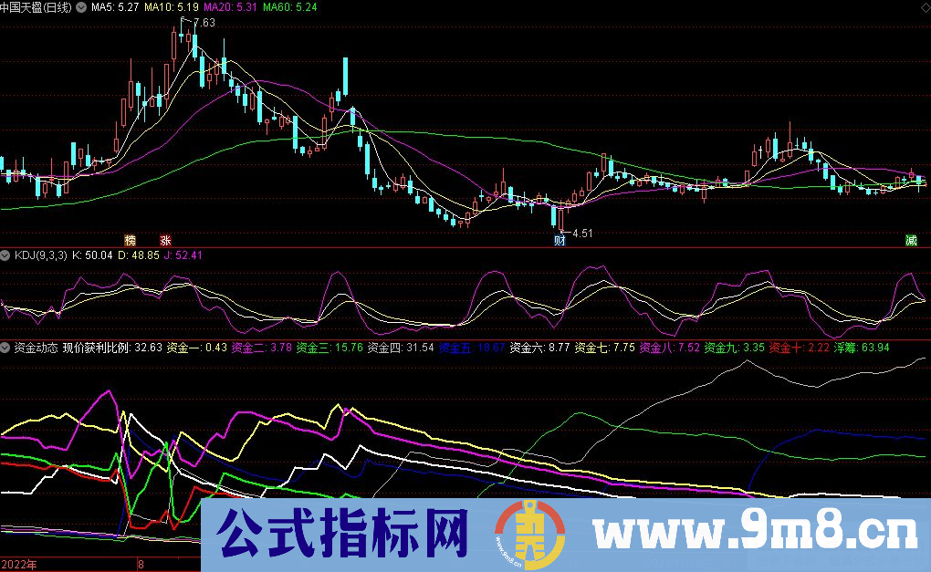 通达信资金动态副图指标 九毛八公式指标网