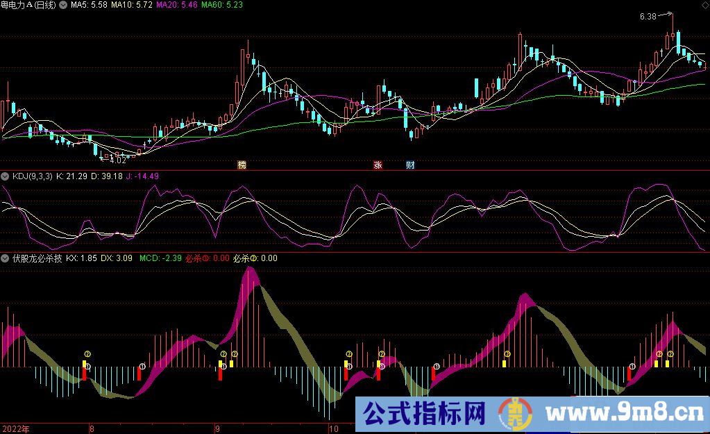 通达信伏股龙必杀技副图指标 源码 贴图