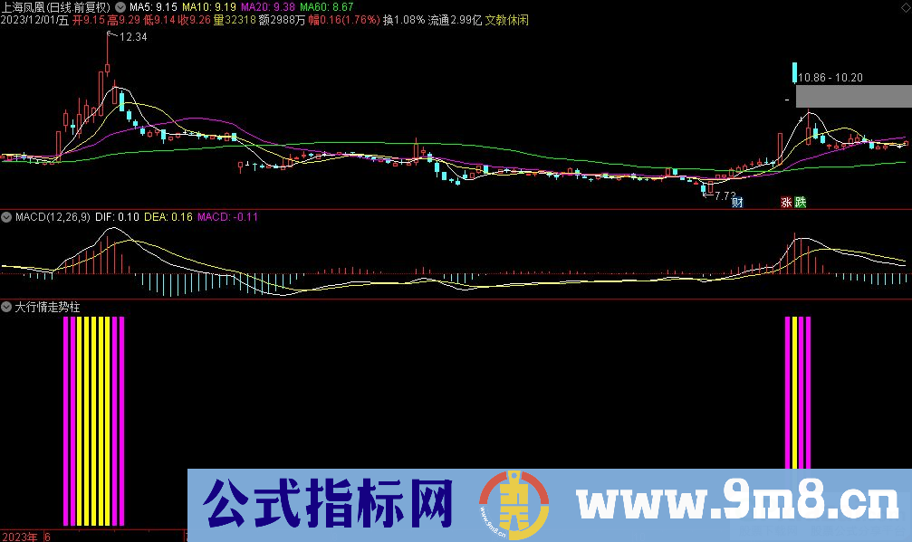 通达信大行情走势柱副图指标 源码 贴图