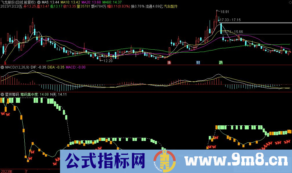 通达信星辰筹码副图指标 源码 贴图