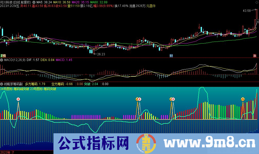 通达信战略家筹码副图指标 源码 贴图