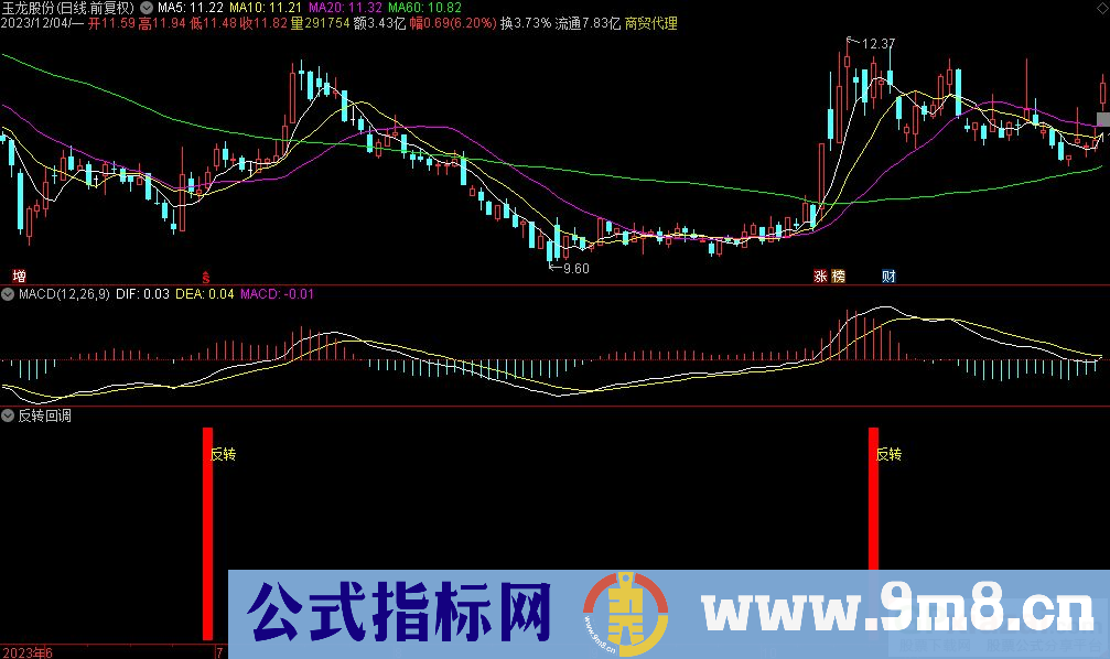 通达信反转回调副图指标 源码 贴图