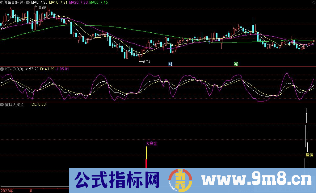 通达信量底大资金副图指标 九毛八公式指标网