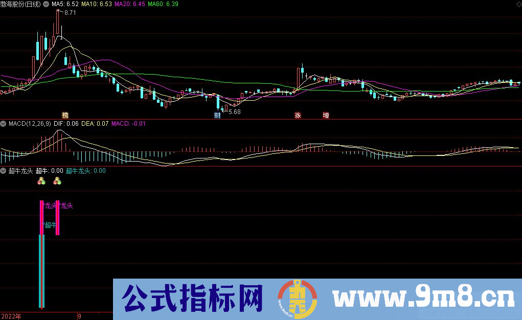 通达信超牛龙头副图指标 九毛八公式指标网