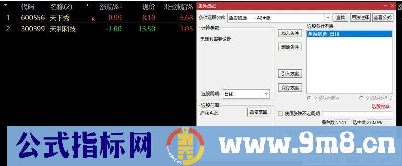 通达信2022鱼仙精品指标【鱼窝打分+鱼游打分】尾盘专用打分1支《止跌 止盈量化计算》 附运用文档