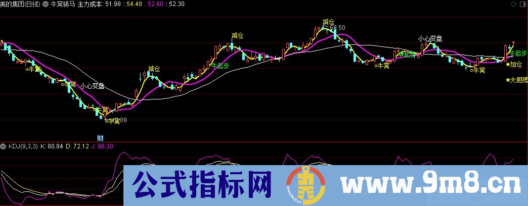 通达信牛窝骑马主图指标 源码 贴图