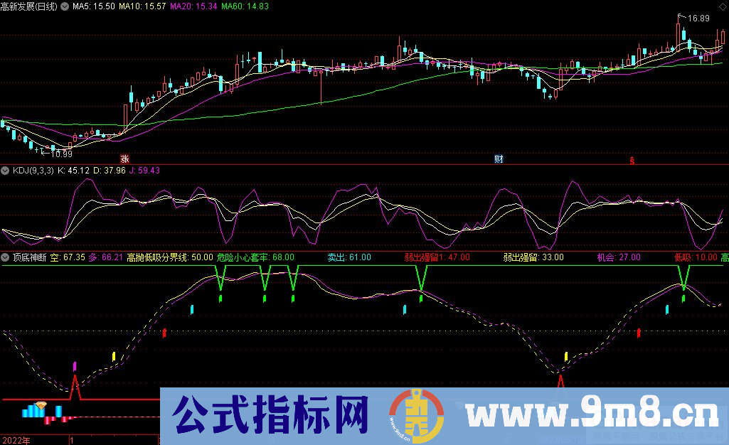 通达信顶底神断副图指标 源码 贴图