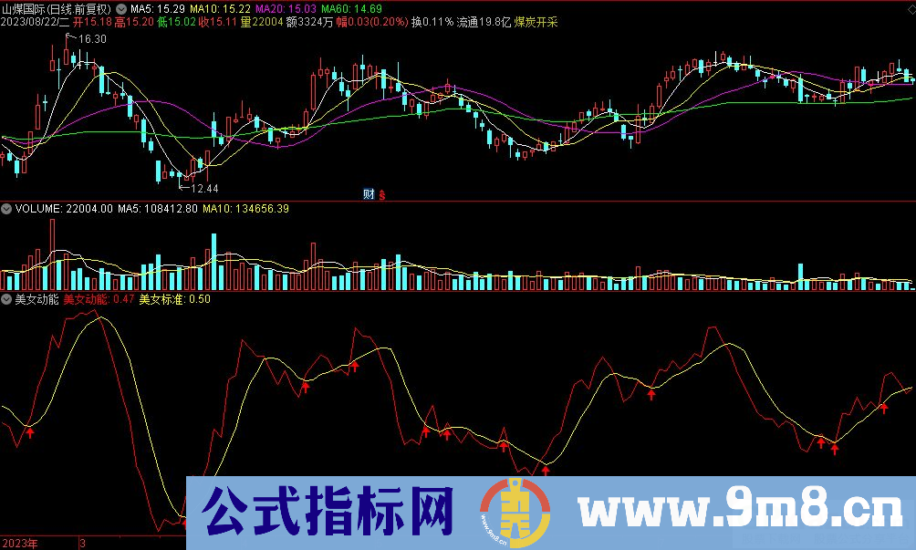 通达信美女动能副图指标 源码 贴图