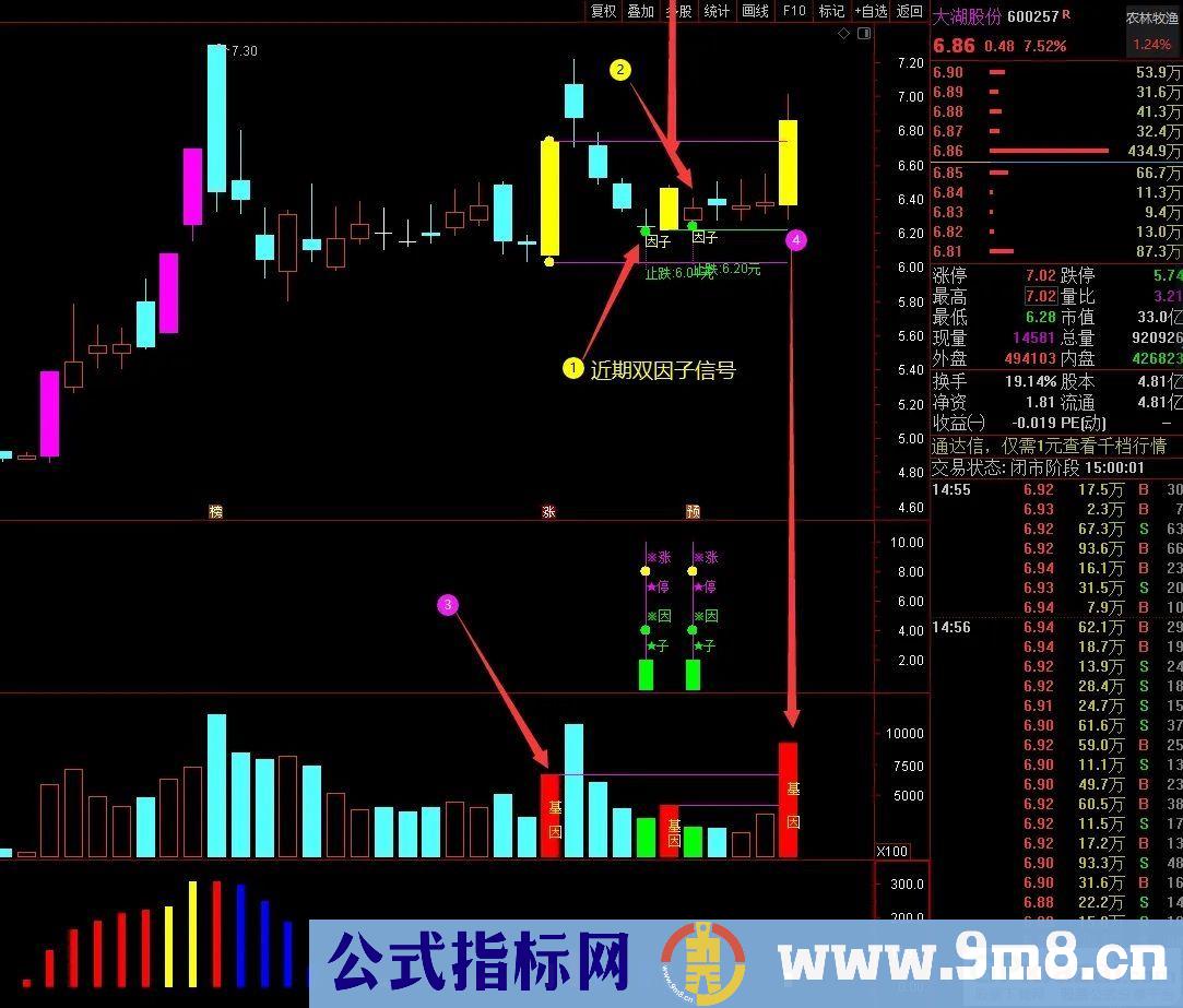 通达信2023涨停因子【基因+因子 尾盘阴线信号】基因不死 涨停不止 精选思路设计