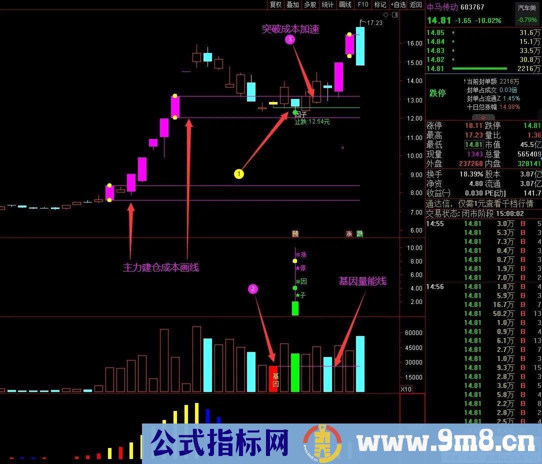 通达信2023涨停因子【基因+因子 尾盘阴线信号】基因不死 涨停不止 精选思路设计