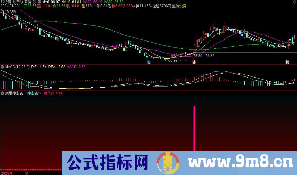 通达信鹰眼神密底副图指标 源码 贴图