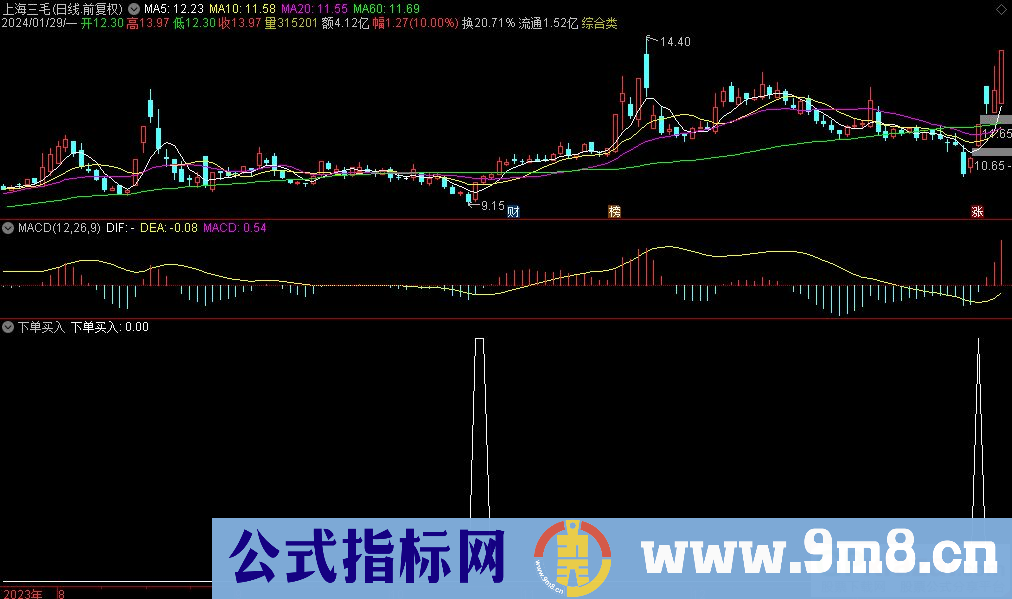 通达信下单买入选股指标 源码 贴图