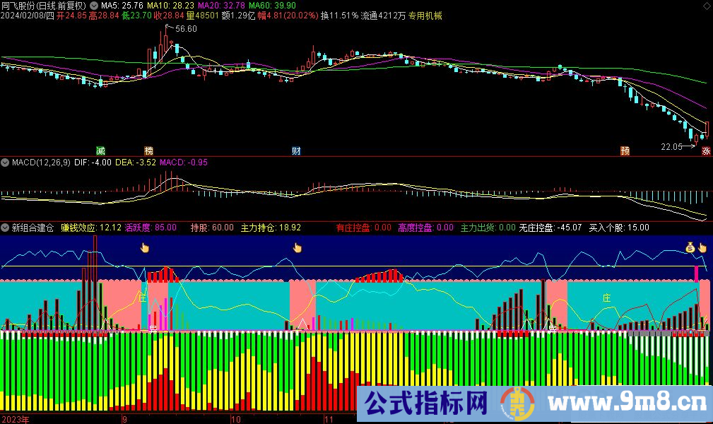通达信新组合建仓副图指标 源码 贴图