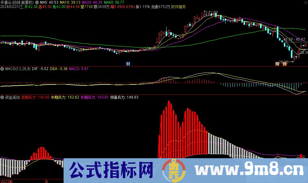 通达信资金活动副图指标 源码 贴图