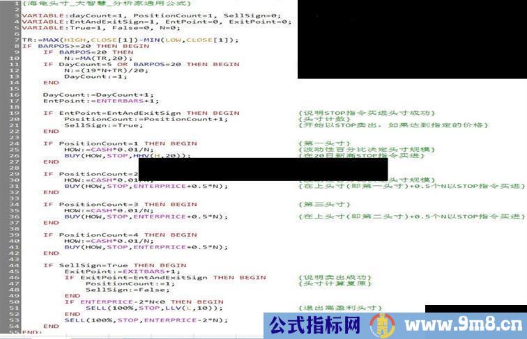 自动交易资金管理范本,海龟头寸[大智慧,分析家通用]