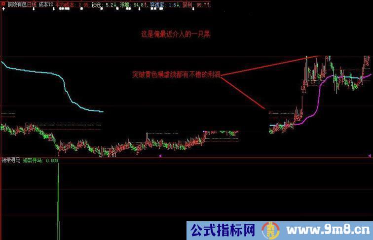 大智慧领带寻马配套主图《成本TS》(指标源码主图贴图）