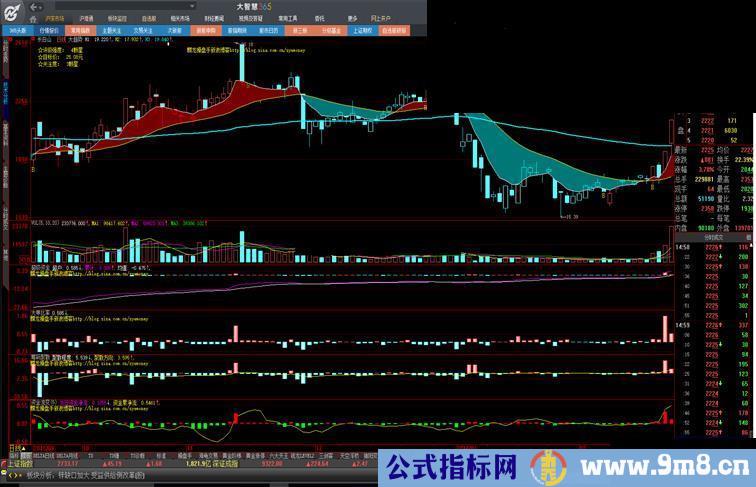 用大智慧“云函数”编写的筹码聚散和资金流变（指标 副图 贴图）