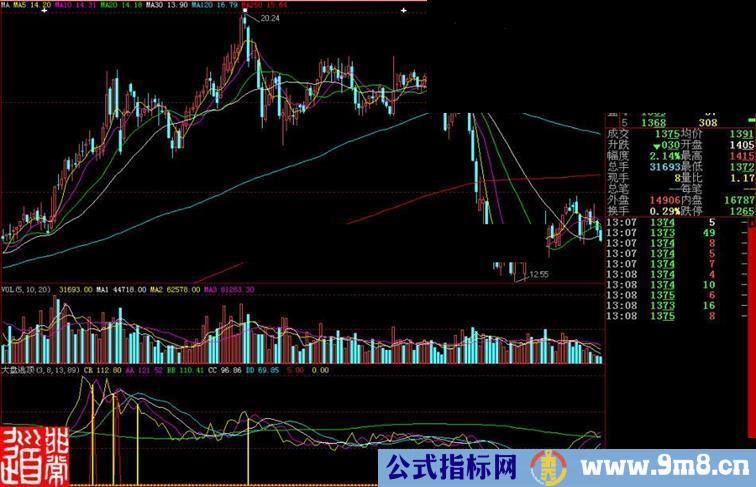 大智慧大盘逃顶副图指标