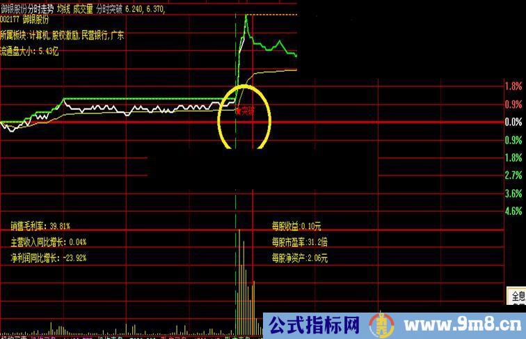 分时突破 分时指标 显示个股资料 十分方便