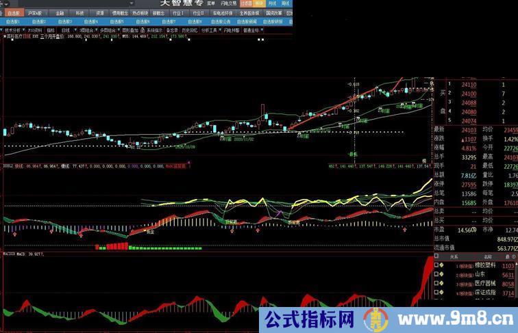 大智慧动量监控分时公式副图测试图 源码