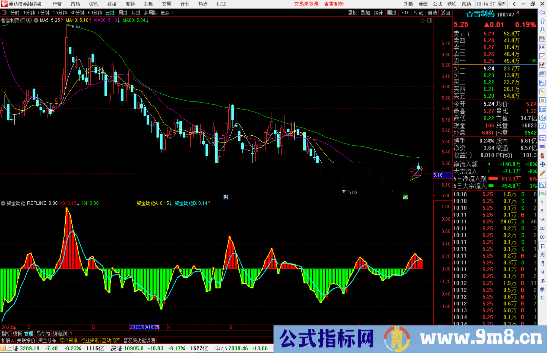 通达信资金动能指标公式源码副图