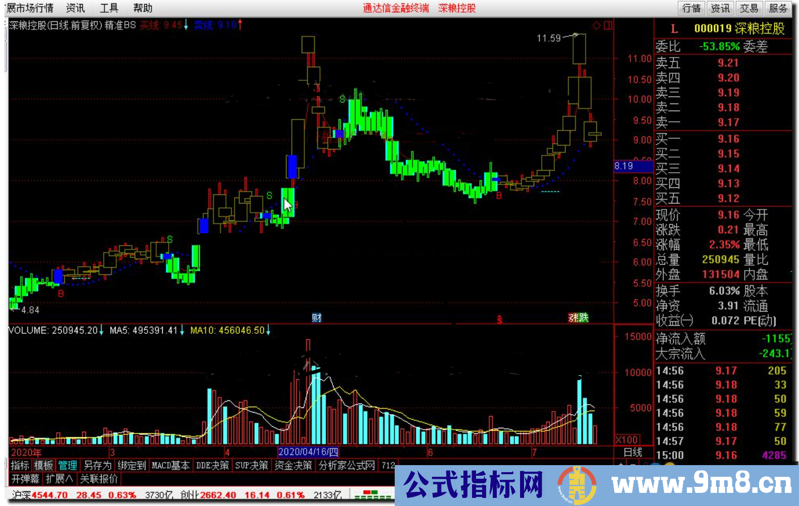 通达信精准BS公式附图源码