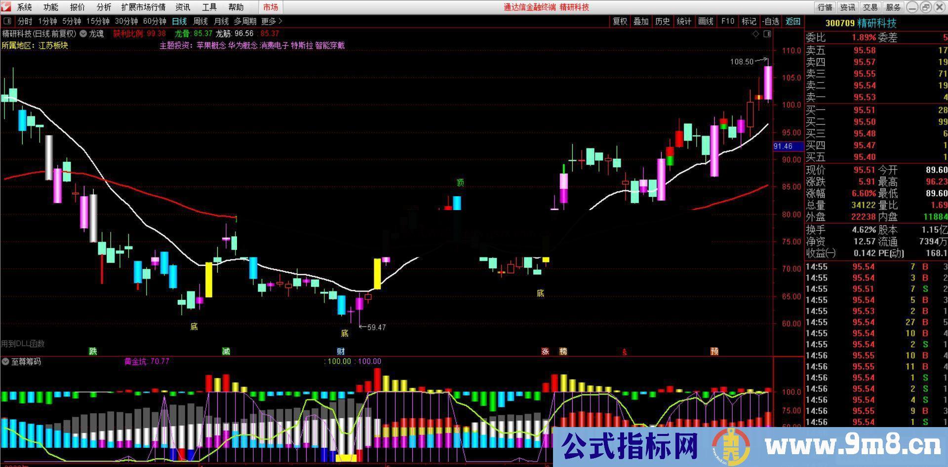 通达信公式至尊筹码,监测主力动向详细使用说明 副图