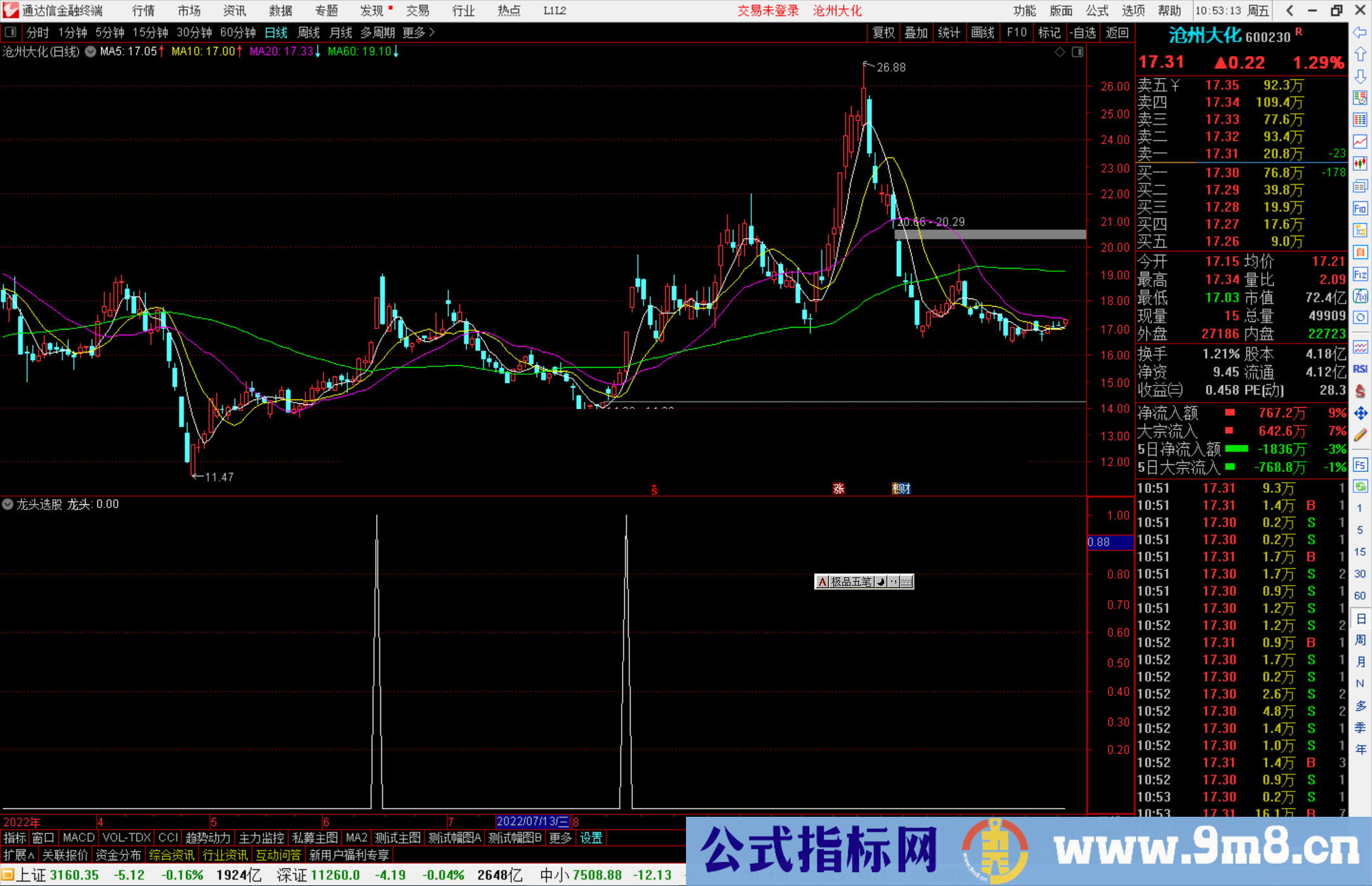 通达信龙头选股公式源码副图