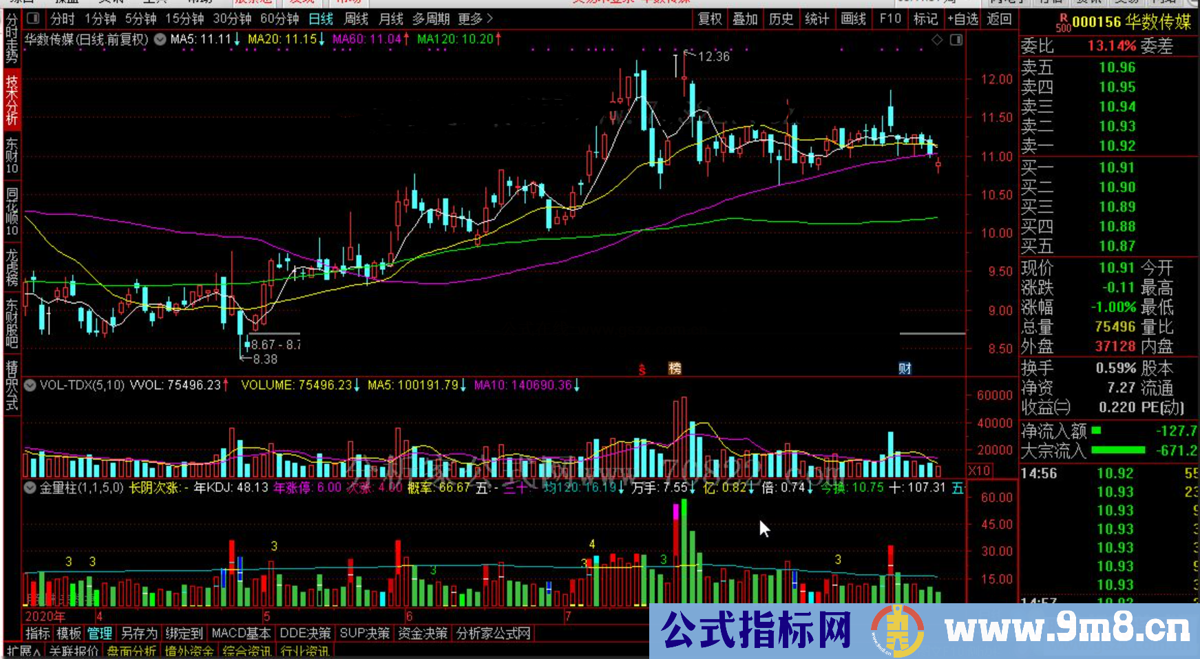 通达信金量柱,成交量类,源码 副图